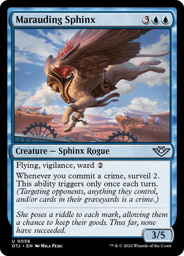 Outlaws Of Thunder Junction - 56 MARAUDING SPHINX - UNCOMMON BLUE