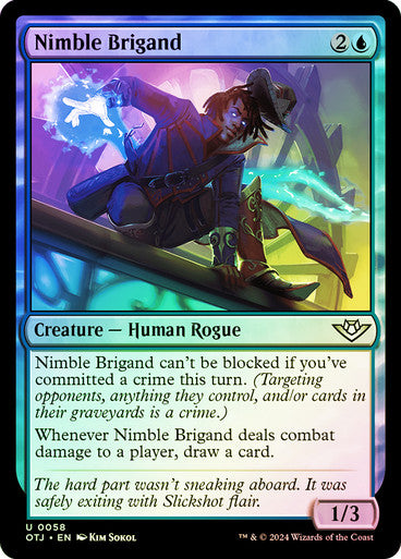 Outlaws Of Thunder Junction - 58 NIMBLE BRIGAND - FOIL - UNCOMMON BLUE