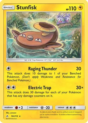 Pokemon TCG - UNBROKEN BONDS - 056/214 - STUNFISK - Rare