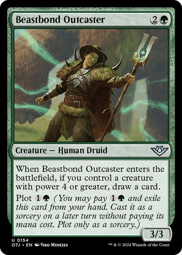 Outlaws Of Thunder Junction - 154 BEASTBOUND OUTCASTER - UNCOMMON GREEN