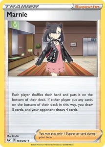 Pokemon TCG - SWORD AND SHIELD - 169/202 - MARNIE - Holographic - Trainer
