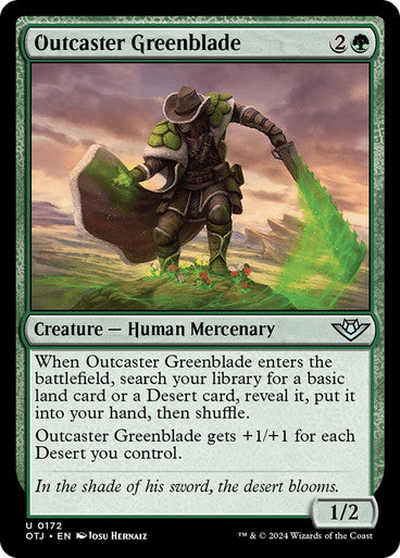 Outlaws Of Thunder Junction - 172 OUTCASTER GREENBLADE - UNCOMMON GREEN