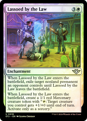 Outlaws Of Thunder Junction - 18 LASSOED BY THE LAW - FOIL - UNCOMMON WHITE