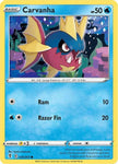 Pokemon TCG - EVOLVING SKIES - 035/203 - CARVANHA - Reverse Holo - Common