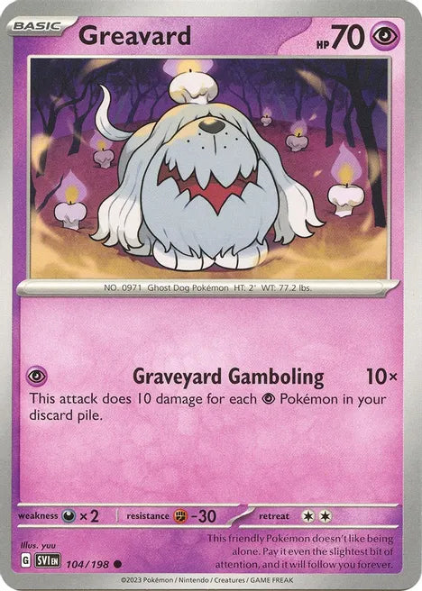 Pokemon TCG - SCARLET & VIOLET - 104/198 - GREAVARD - Reverse Holo - Common