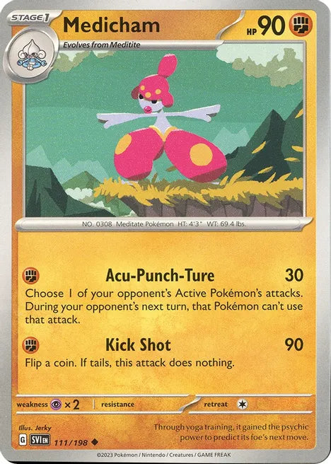 Pokemon TCG - SCARLET & VIOLET - 111/198 - MEDICHAM - Reverse Holo - Uncommon