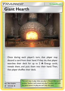 Pokemon TCG - UNIFIED MINDS - 197/236 - GIANT HEARTH - Trainer