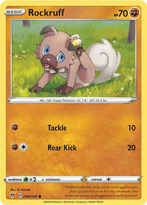 Pokemon TCG - VIVID VOLTAGE - 094/185 - ROCKRUFF - Reverse Holo - Common